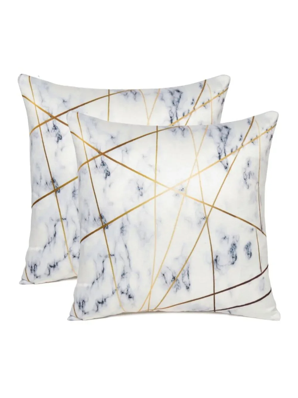 Oussum Cushion Cover Cotton Sofa Pillow Case Geometric Printed Square Set of 2